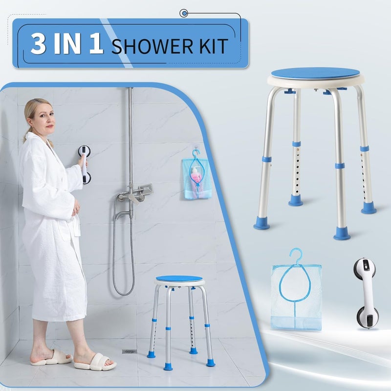 Souheilo FSA Eligible Swivel Bath Chair, Adjustable Small Chair for Inside Tub, Tool Free Shower Seat, Elderly/Disable/Pregnant by - Image 3